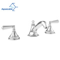 Aquacubic Low Arc Lead Free Brass Widespread Washroom Bathroom Basin Faucet